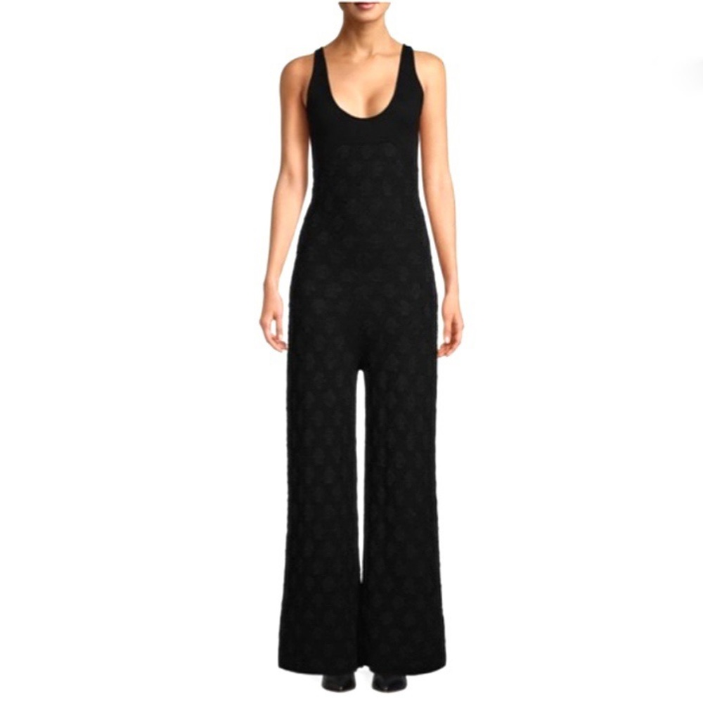 π€ REBECCA TAYLOR TALL BLACK SWISS DOT WOOL BLEND DOILY KNIT JUMPSUIT! - Picture 12 of 14
